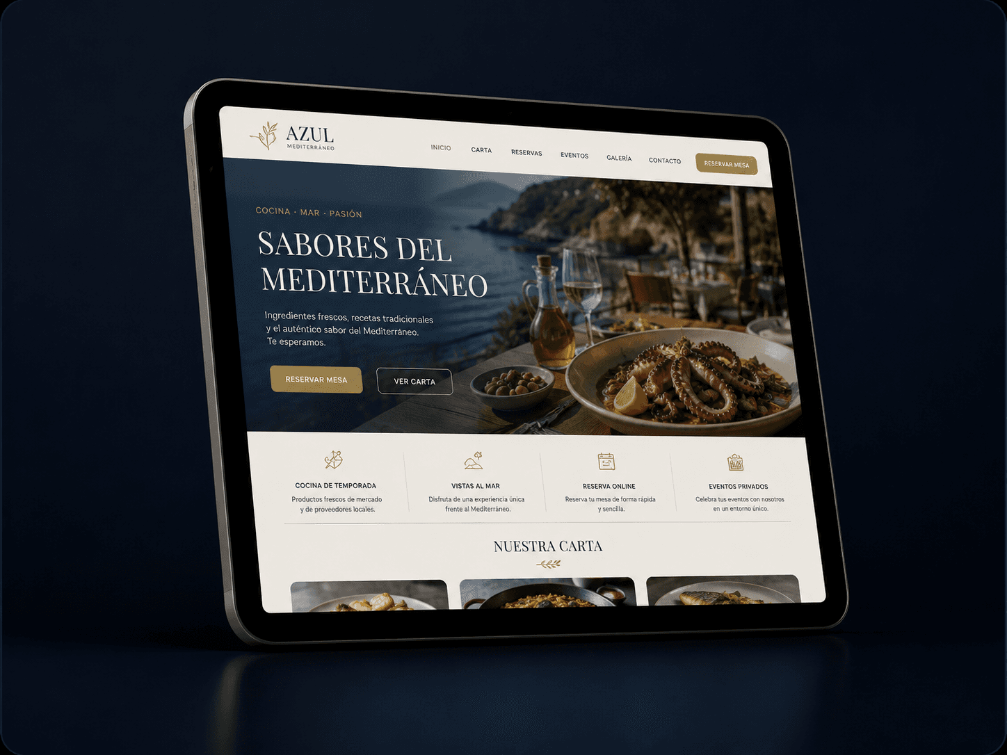 Web para restaurante mediterráneo